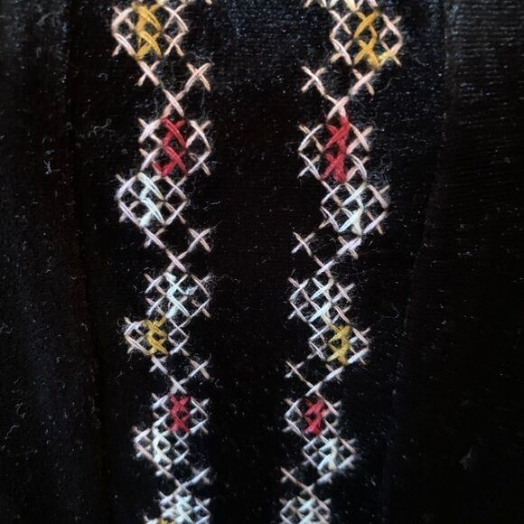 Style & Co Velvet Dress embroidered sz L - Picture 8 of 10